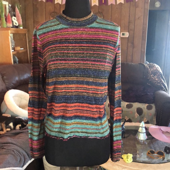 Pretty Hippie-Like Glittery Blouse by Candie’s Size XL - Picture 6 of 9